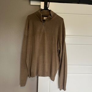 Weatherproof Vintage | Men's Tan Quarter Zip Sweater